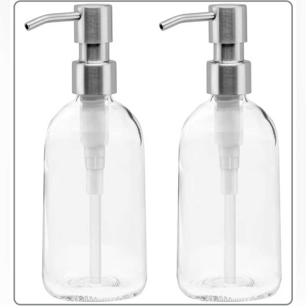 Grove Co. Glass Hand Soap Dispenser (13.5 Oz) 2-Pack. New in box